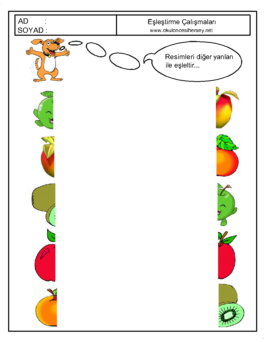 okul öncesi Eşleştirme Çalışmaları