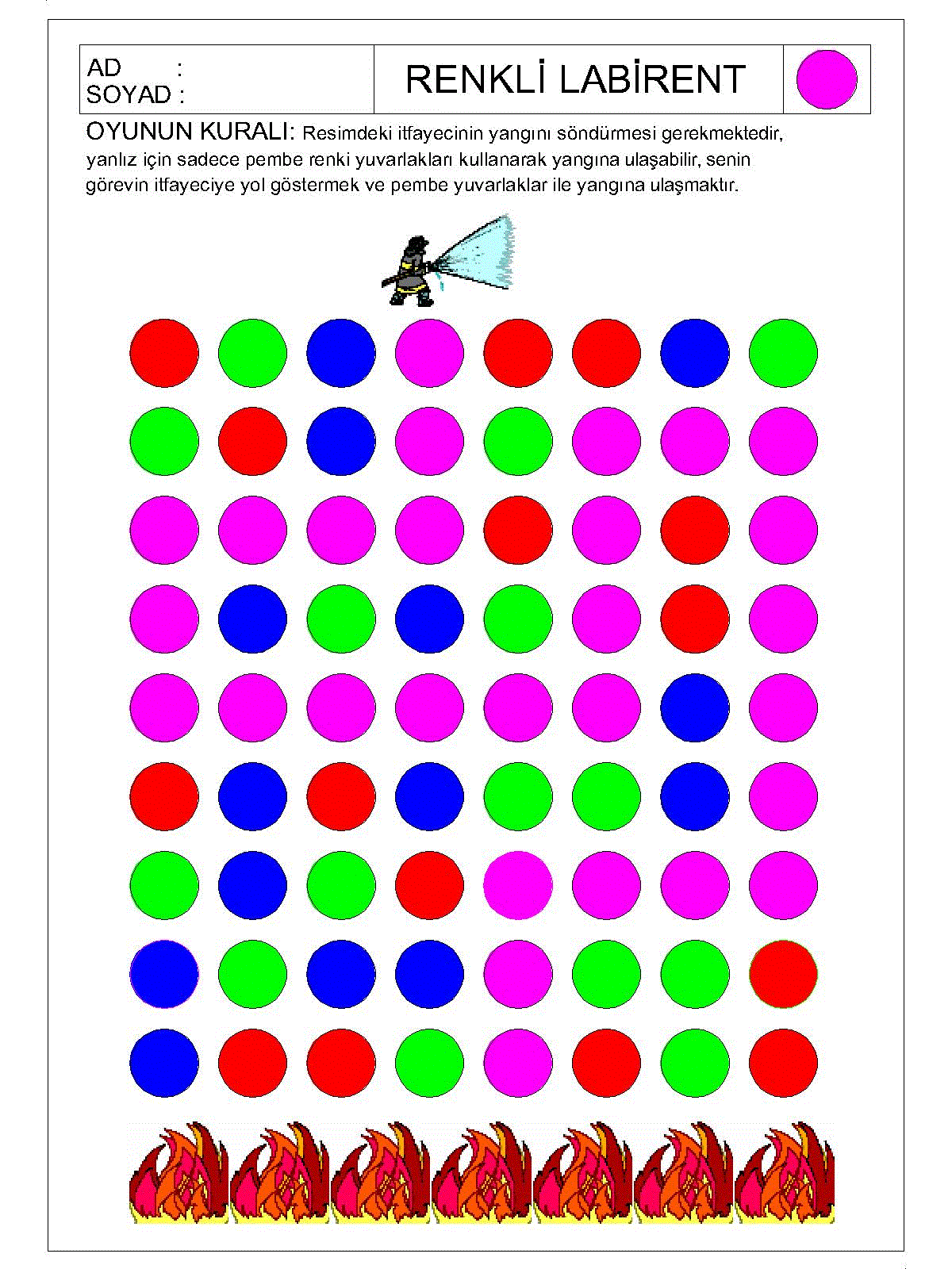 Renkli Labirent Bulmaca