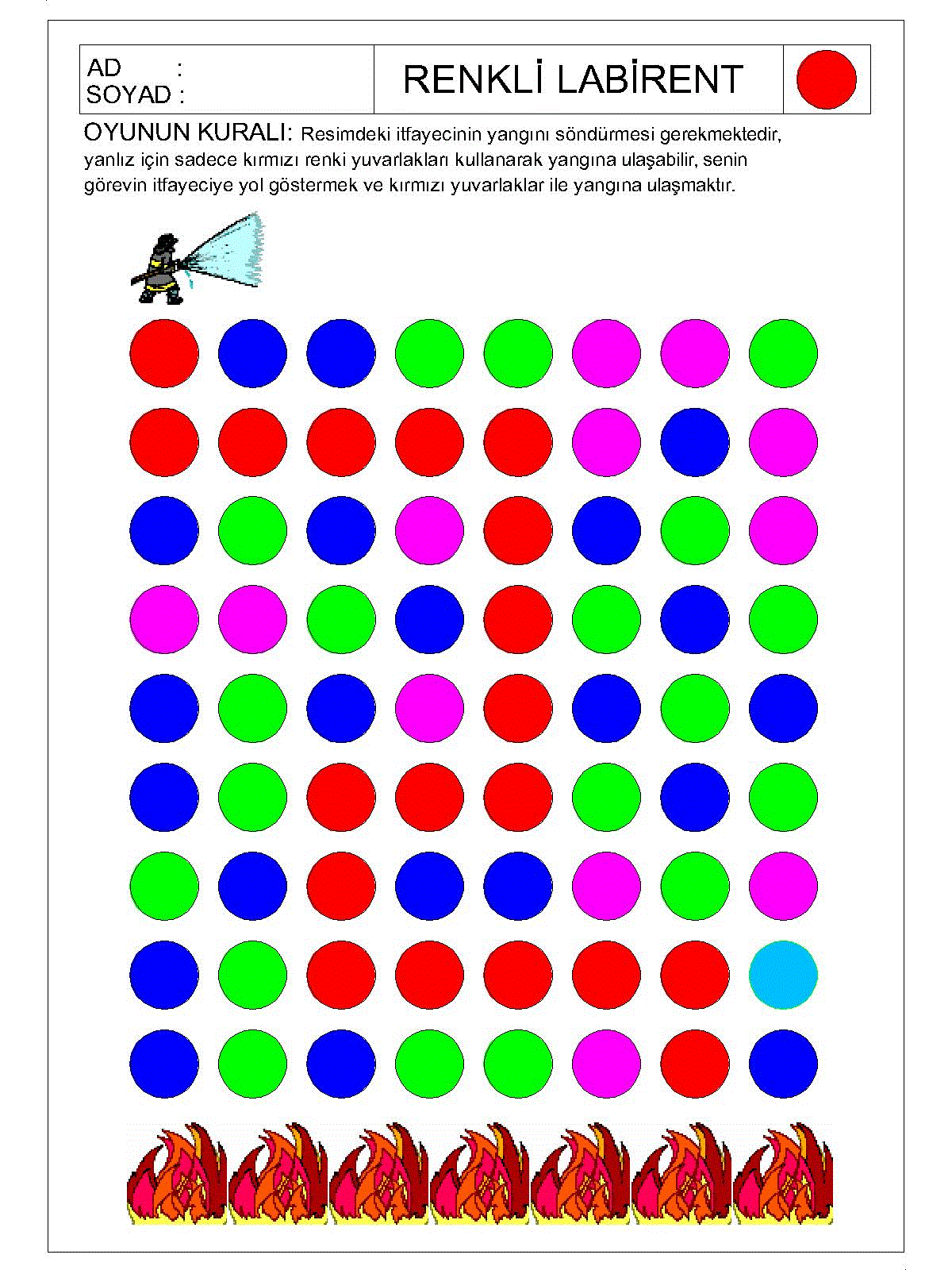 Renkli Labirent Bulmaca