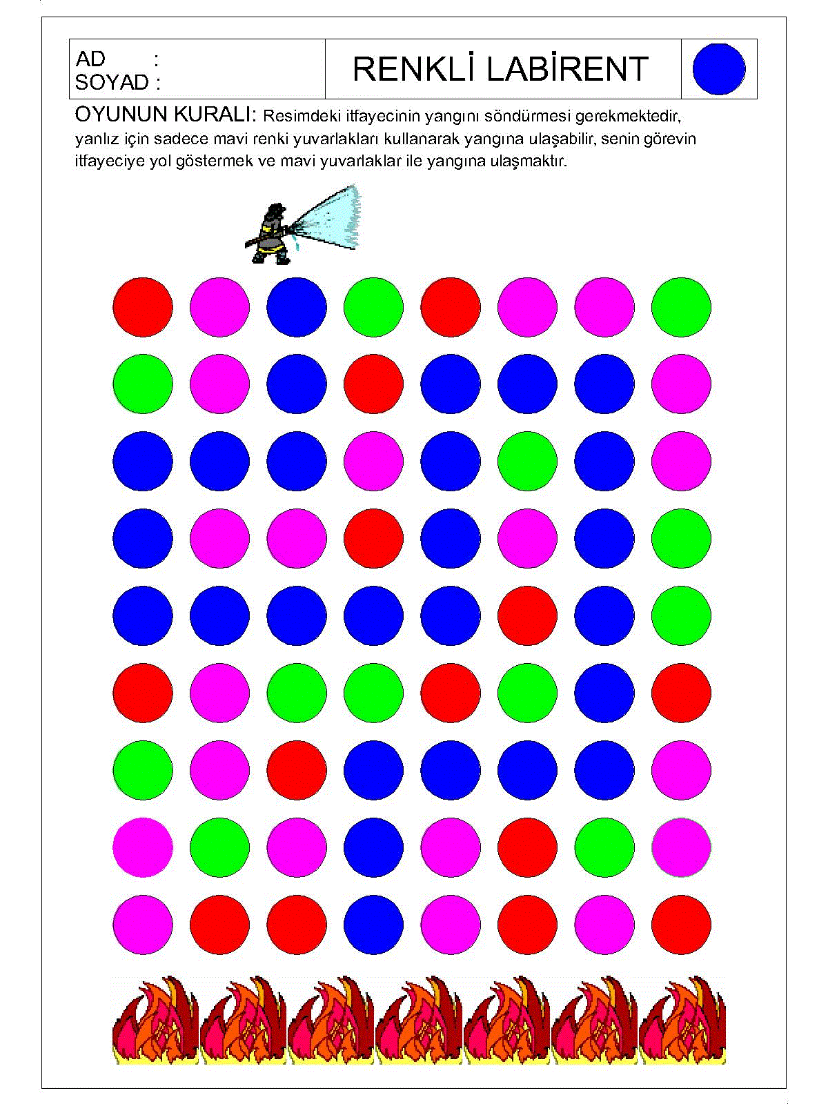 Renkli Labirent Bulmaca