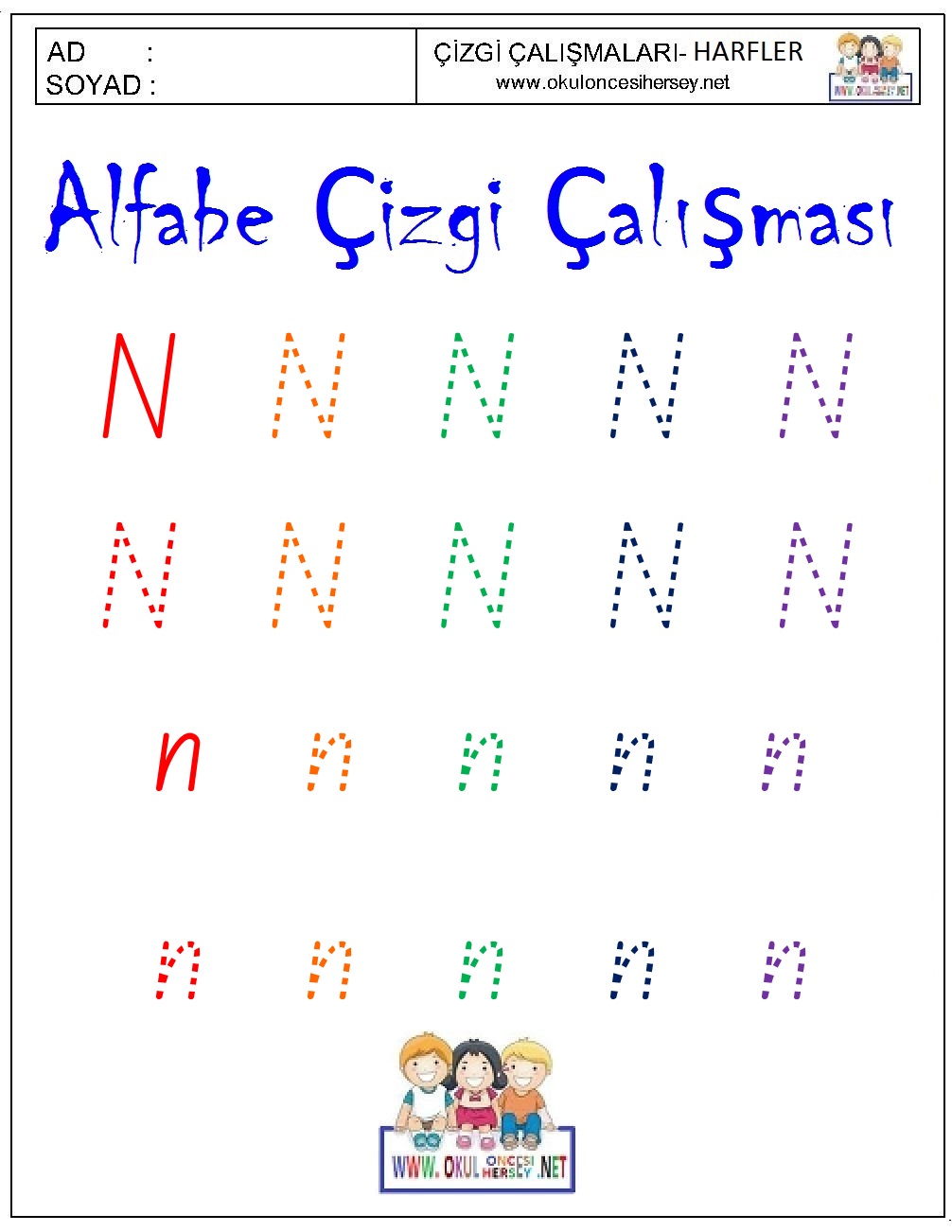 okul öncesi çizgi çalışmaları