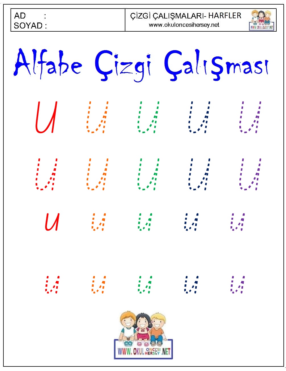okul öncesi çizgi çalışmaları