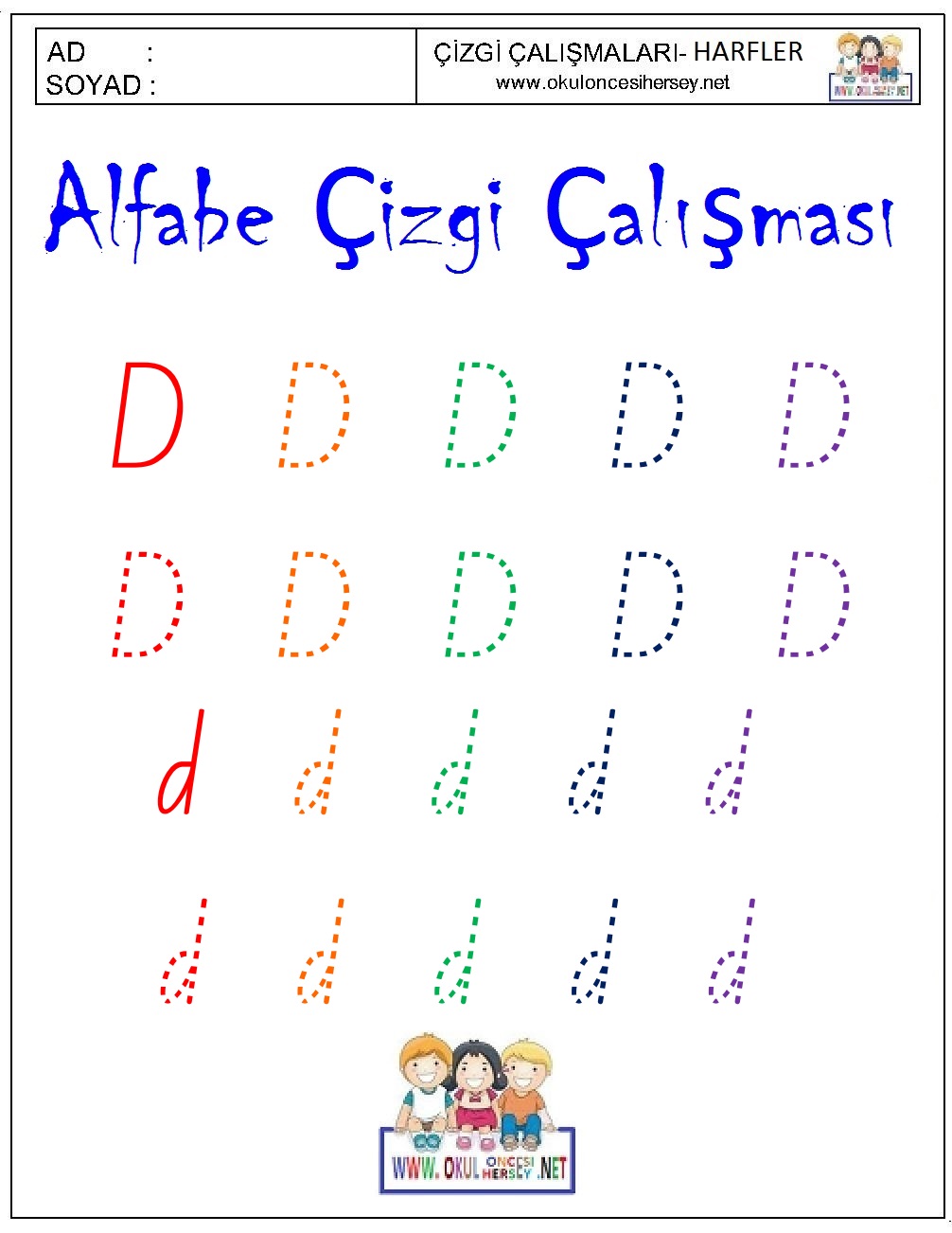 okul öncesi çizgi çalışmaları