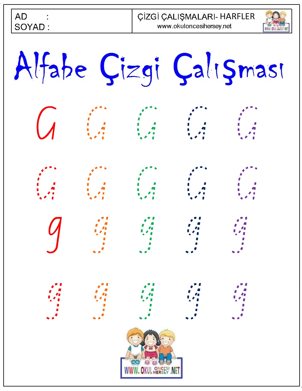 okul öncesi çizgi çalışmaları
