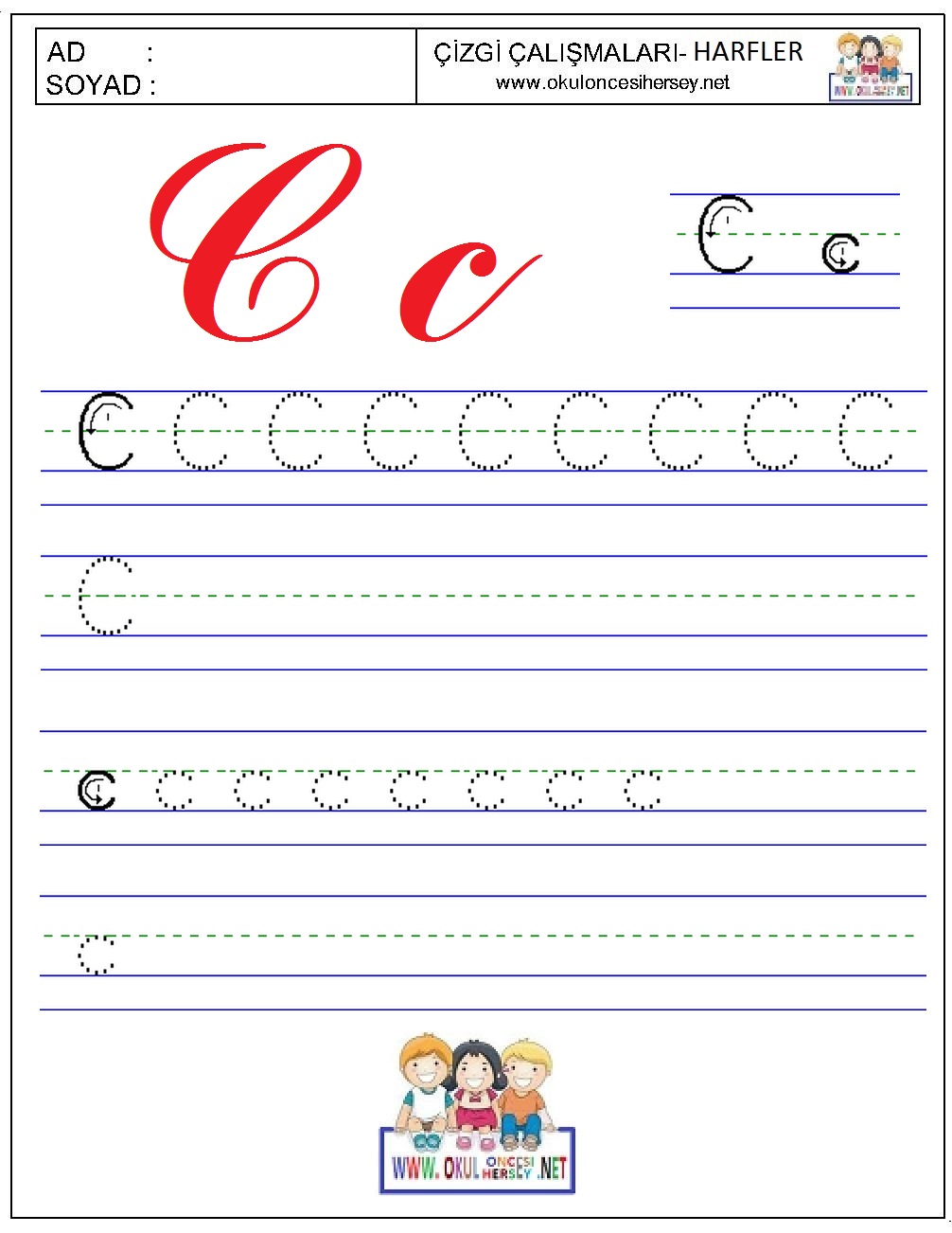 okul öncesi çizgi çalışmaları