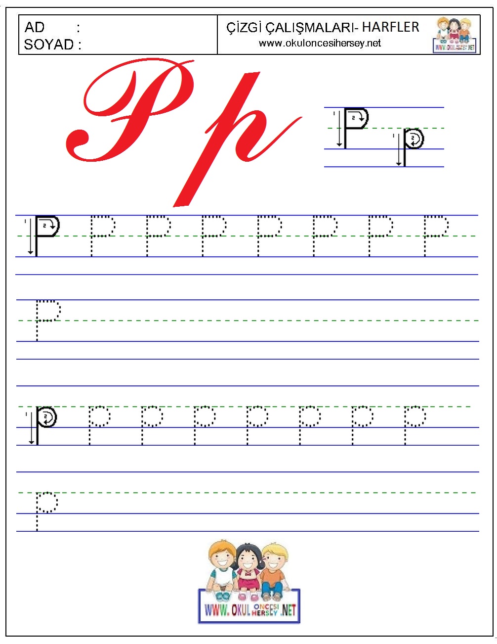 okul öncesi çizgi çalışmaları