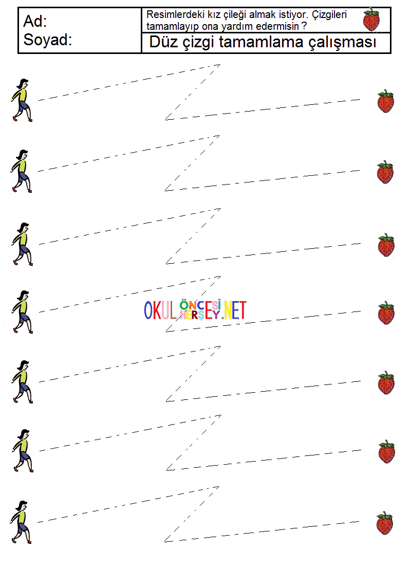 okul öncesi çizgi çalışmaları