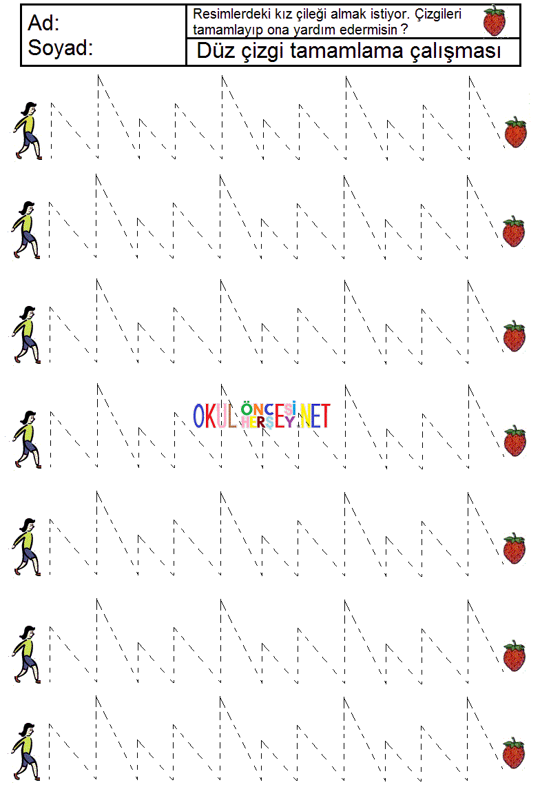 okul öncesi çizgi çalışmaları