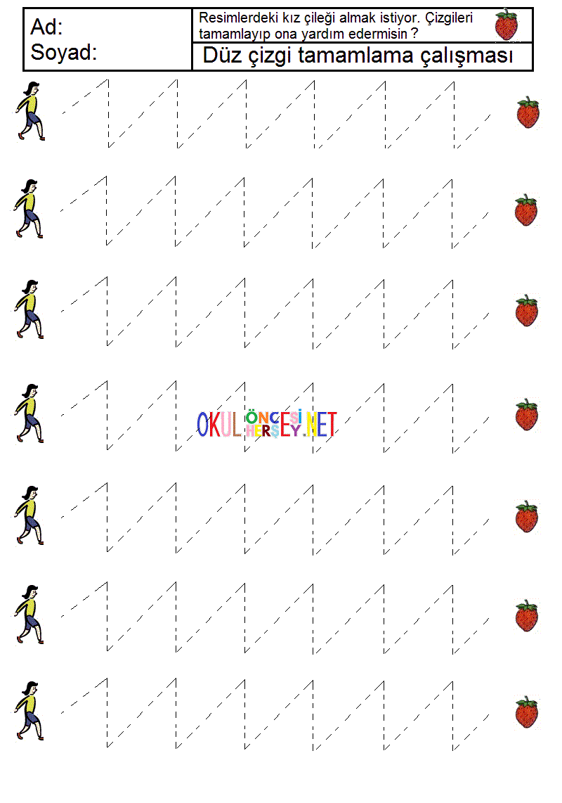 okul öncesi çizgi çalışmaları
