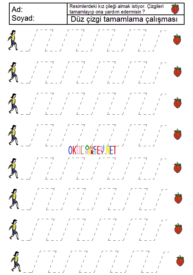 okul öncesi çizgi çalışmaları
