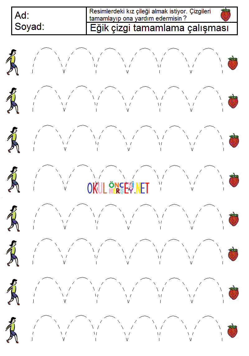 okul öncesi çizgi çalışmaları
