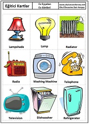 Okul öncesi Ev Aletleri eğitici kartları