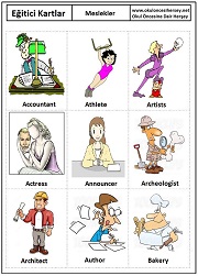 Okul öncesi Meslekler eğitici kartları