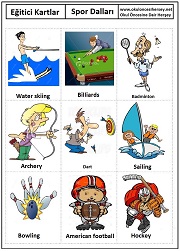 Okul öncesi Spor Dalları eğitici kartları