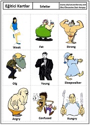 Okul öncesi Sıfatlar eğitici kartları