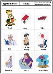 Okul öncesi Sıfatlar eğitici kartları