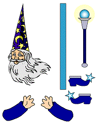 tuvalet kağıdından Sihirbaz kukla şablonu