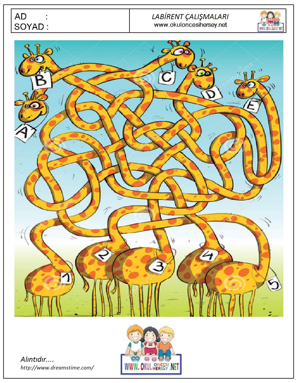 okul öncesi çizgi çalışmaları