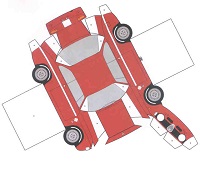 çocuklar için hazır araba model maketi şablonu, paper craft model