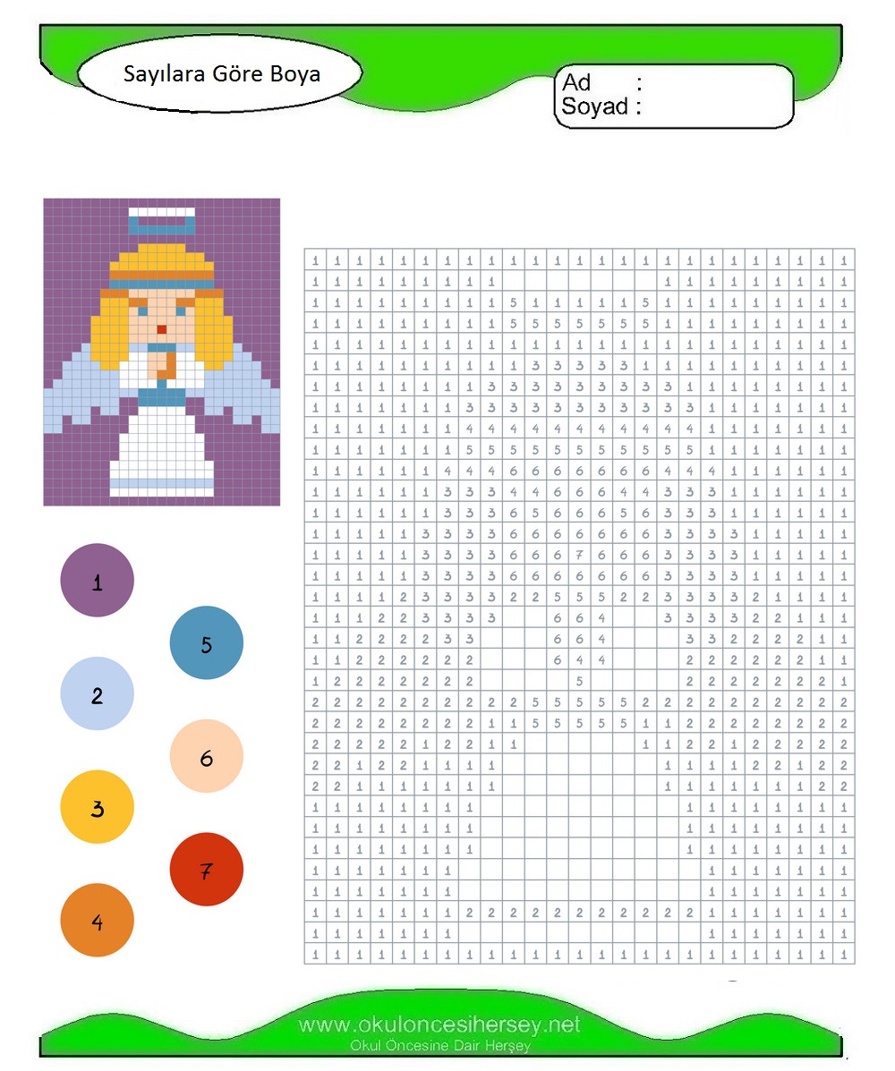Sayıya Göre Boya Çalışma Sayfaları
