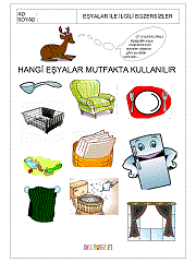 çocuklar için eşyaları eşleştirme çalışmaları