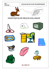 okul öncesi çocuklar için kavram gelişim çalışmaları eşyaları eşleştirme çalışmaları