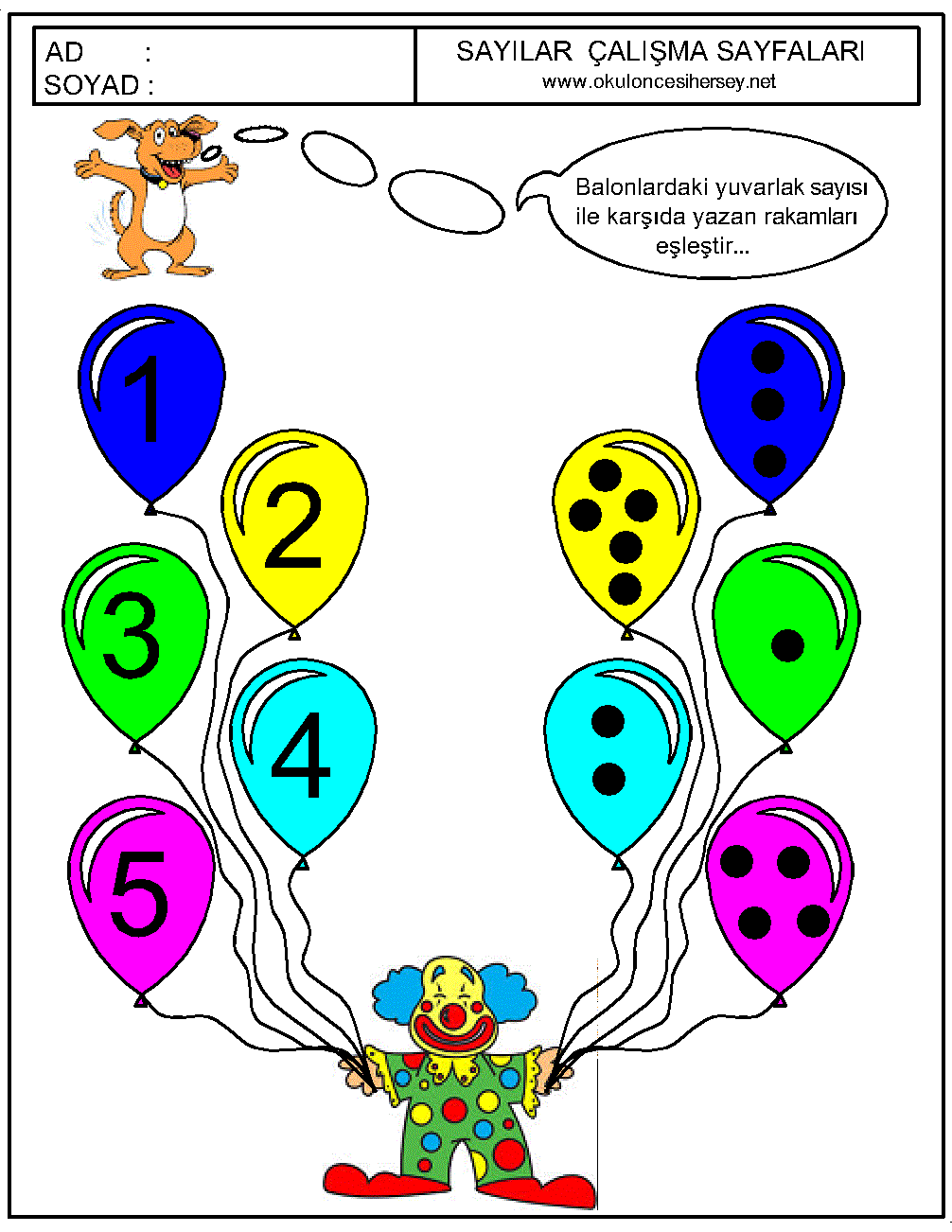 Sayıları Eşleştirme Çalışmaları