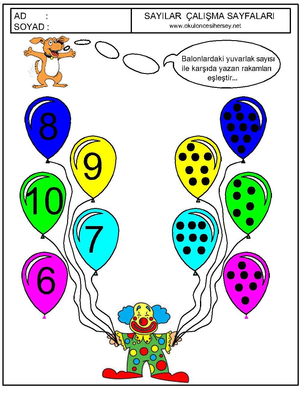 Sayıları Eşleştirme Çalışmaları