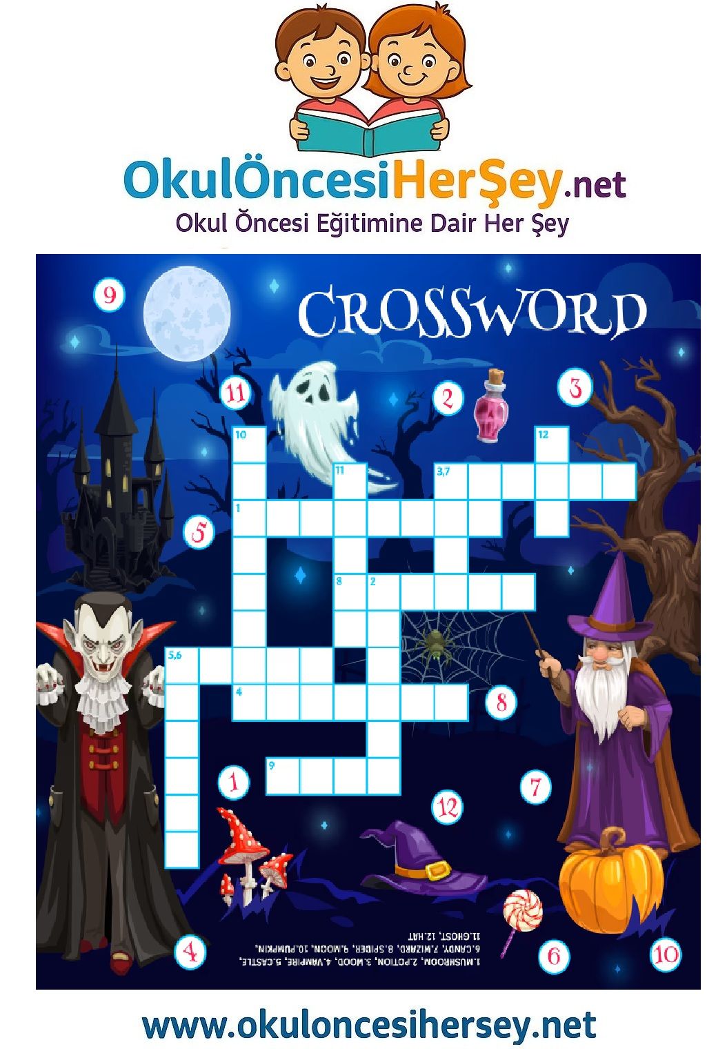 Çocuklar İçin   Crossword Bulmaca  