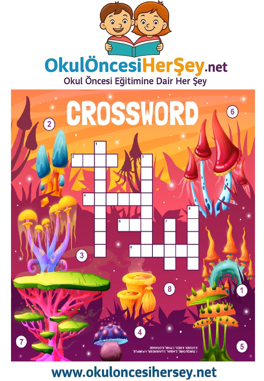 Çocuklar İçin   Crossword Bulmaca  