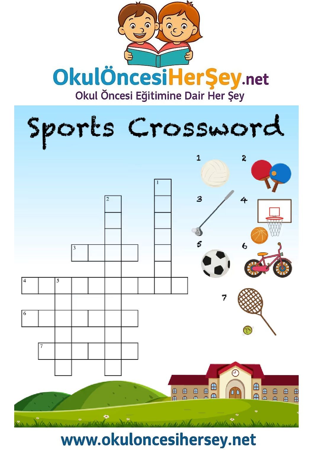 Çocuklar İçin   Crossword Bulmaca  