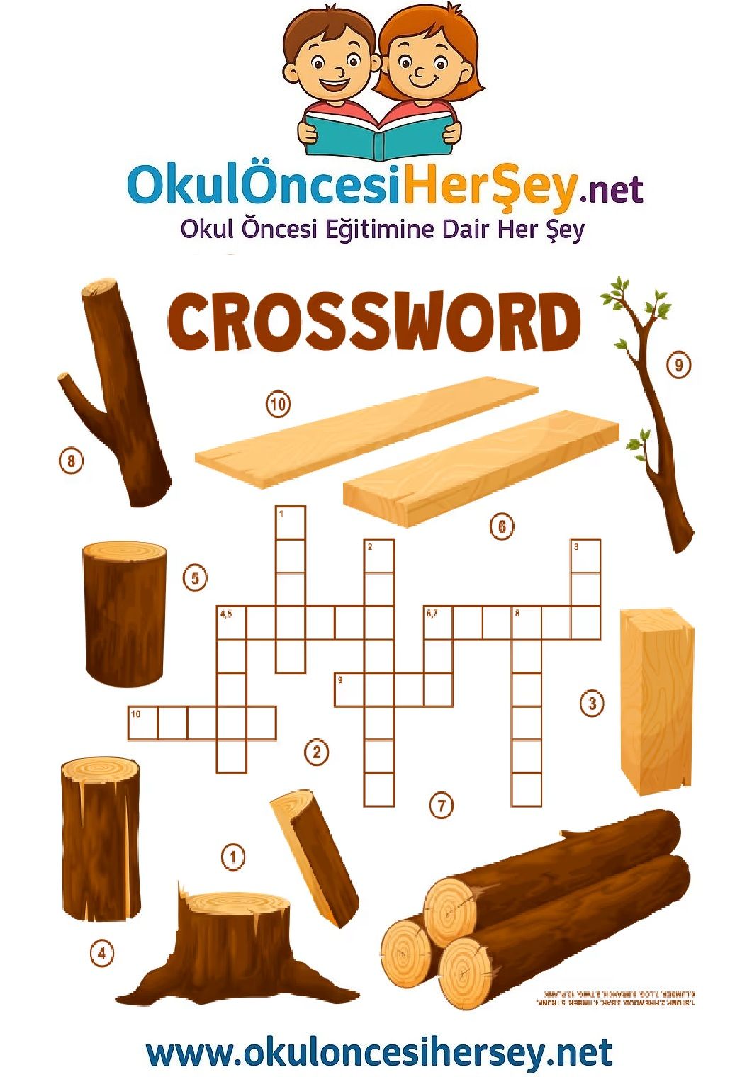 Çocuklar İçin   Crossword Bulmaca  