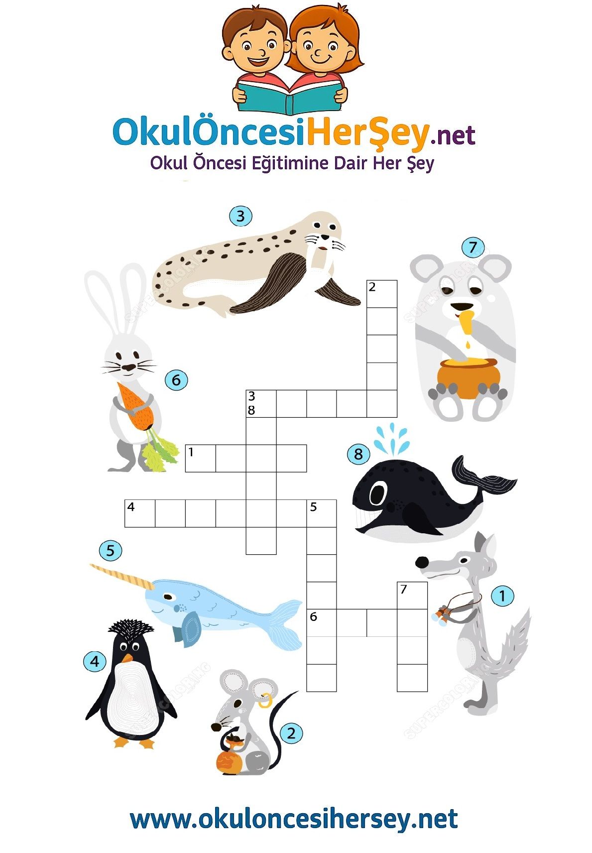 Çocuklar İçin   Crossword Bulmaca  