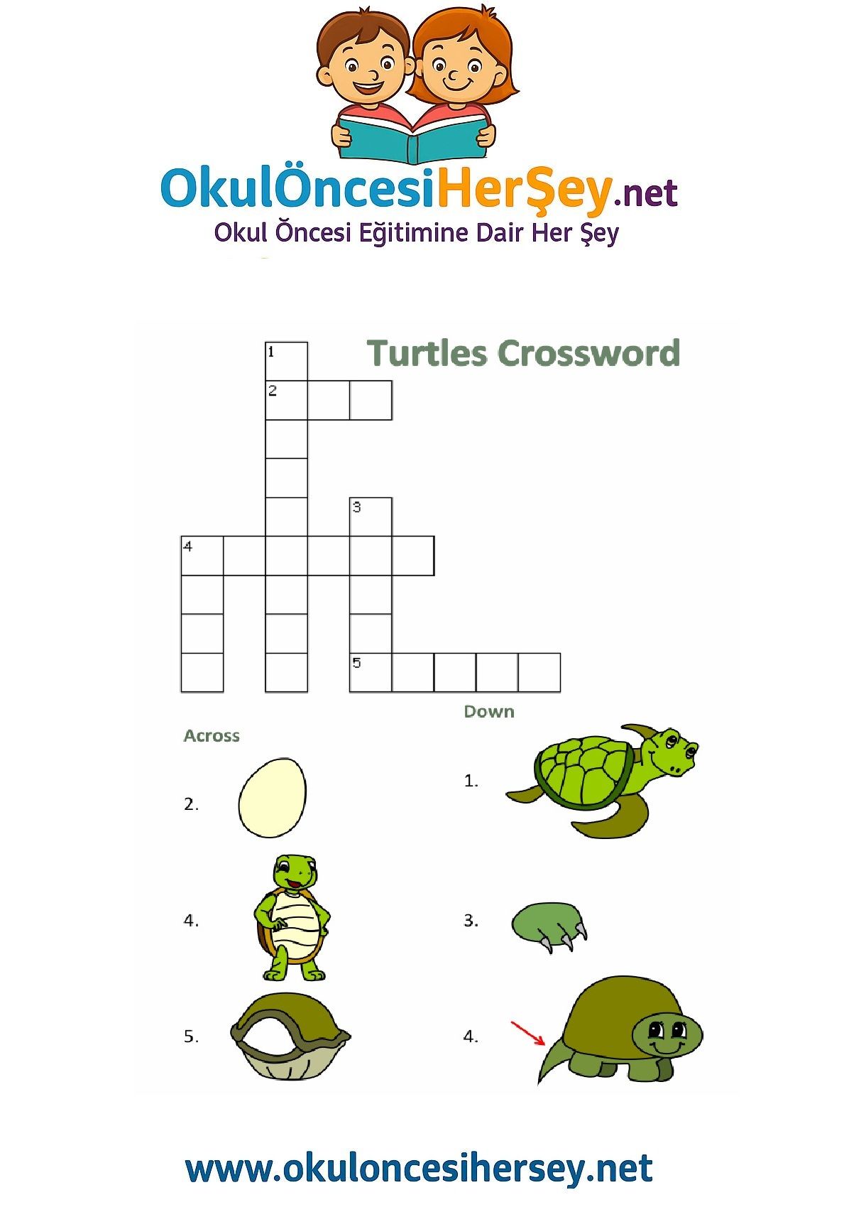 Çocuklar İçin   Crossword Bulmaca  