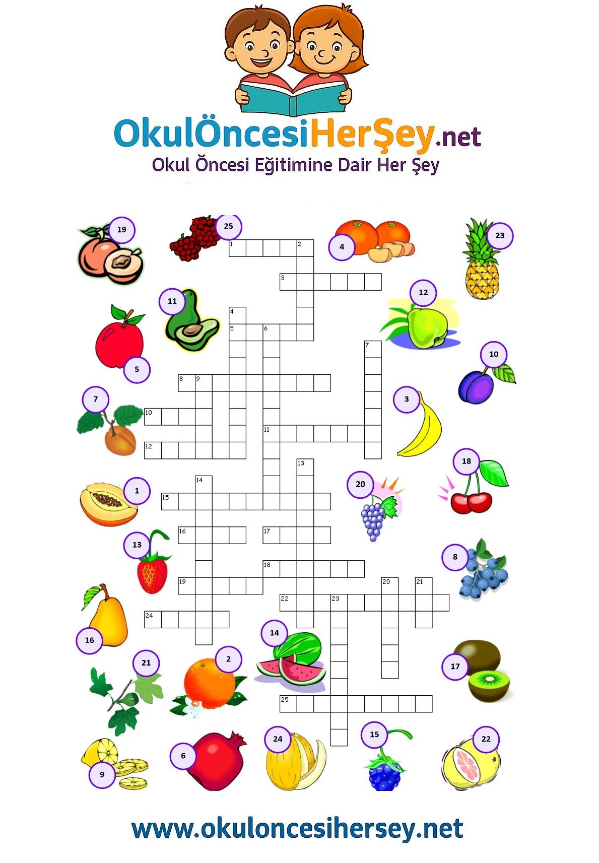 Çocuklar İçin   Crossword Bulmaca  