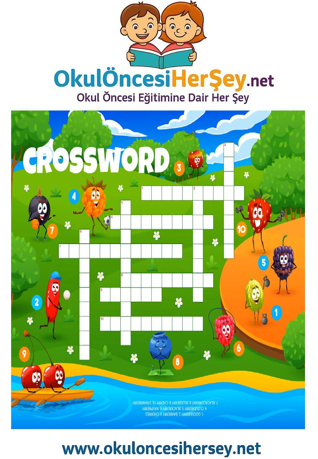 Çocuklar İçin   Crossword Bulmaca  
