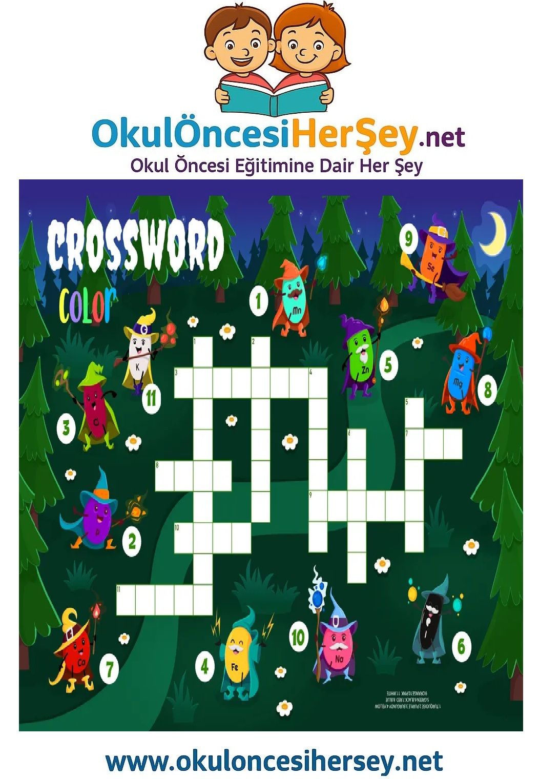 Çocuklar İçin   Crossword Bulmaca  
