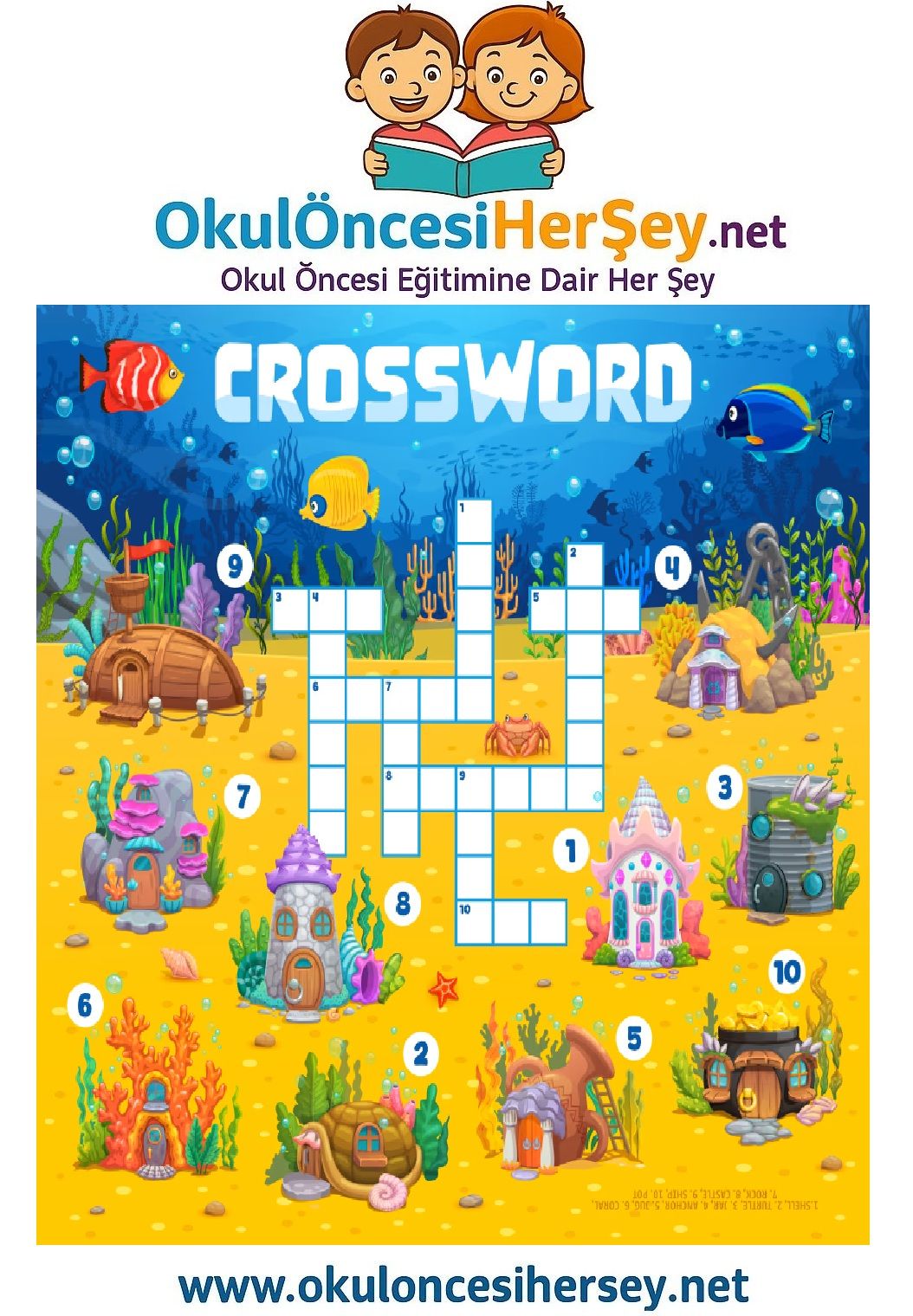 Çocuklar İçin   Crossword Bulmaca  
