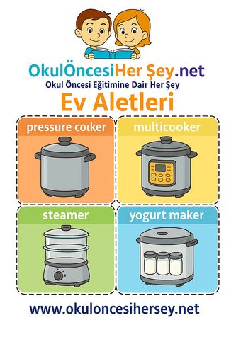 Çocuklar İçin  İngilizce Ev Aletleri Flashkart  