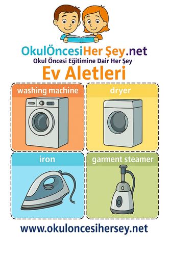 Çocuklar İçin  İngilizce Ev Aletleri Flashkart  