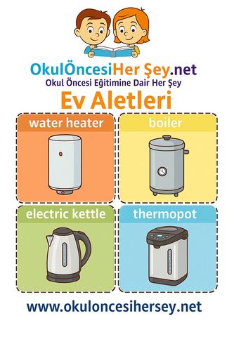 Çocuklar İçin  İngilizce Ev Aletleri Flashkart  
