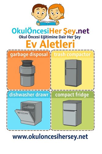 Çocuklar İçin  İngilizce Ev Aletleri Flashkart  