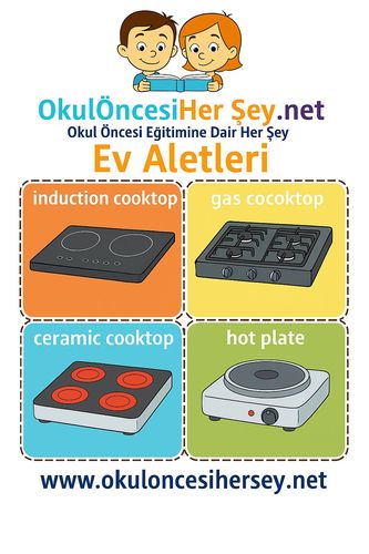 Çocuklar İçin  İngilizce Ev Aletleri Flashkart  