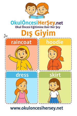 Çocuklar İçin  İngilizce Giyim-Aksesuar Flashkart  