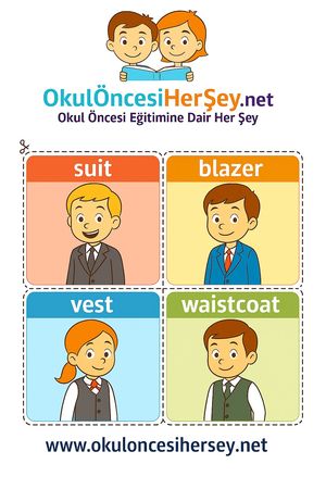 Çocuklar İçin  İngilizce Giyim-Aksesuar Flashkart  