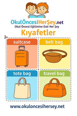 Çocuklar İçin  İngilizce Giyim-Aksesuar Flashkart  