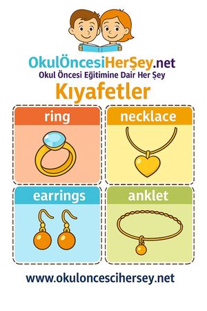 Çocuklar İçin  İngilizce Giyim-Aksesuar Flashkart  