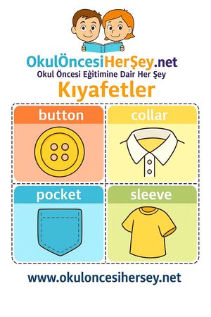 Çocuklar İçin  İngilizce Giyim-Aksesuar Flashkart  