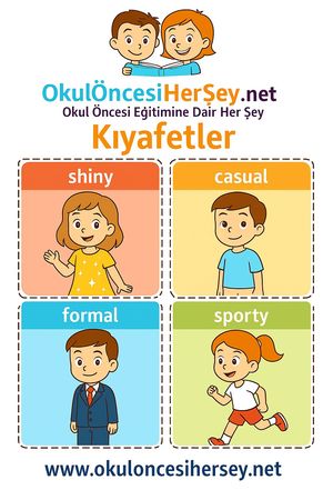 Çocuklar İçin  İngilizce Giyim-Aksesuar Flashkart  