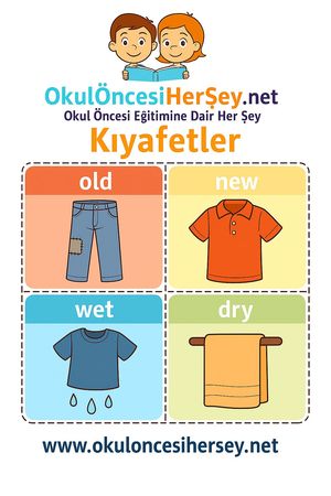 Çocuklar İçin  İngilizce Giyim-Aksesuar Flashkart  